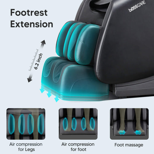 Bosscare Full Body Zero Gravity Shiatsu Recliner Massage Chair With AI Voice & App Control (SAK52960)